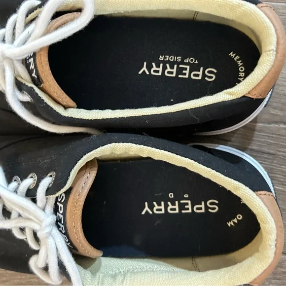 Sperry Halyard Black Canvas Sneakers 11.5 - Picture 6 of 8